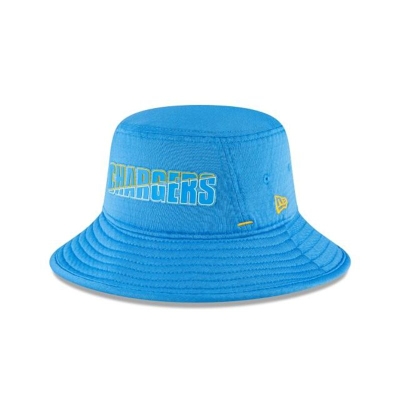 Blue Los Angeles Chargers Hat - New Era NFL Official Summer Sideline Stretch Bucket Hat USA6890547